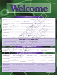 A3C0197   Adult 2 Color Welcome Form w/o Insurance Info - BOOK Style