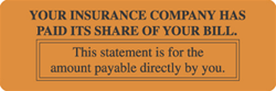 MAP4470    Fl-Orange "Insurance Paid Its Share"      3"x1"