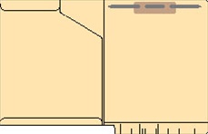 112FP-1   End Tab Folder  3/4 Cut with Pocket & 1 Fastener