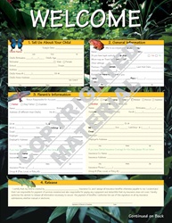 CF7320   Forest Critters Children's Welcome Form - BOOK Style