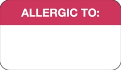 MAP1000    Allergy Warning Label - 1-1/2